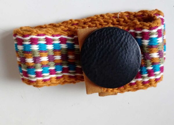Cintura etnica con chiusura in pelle - immagine 4