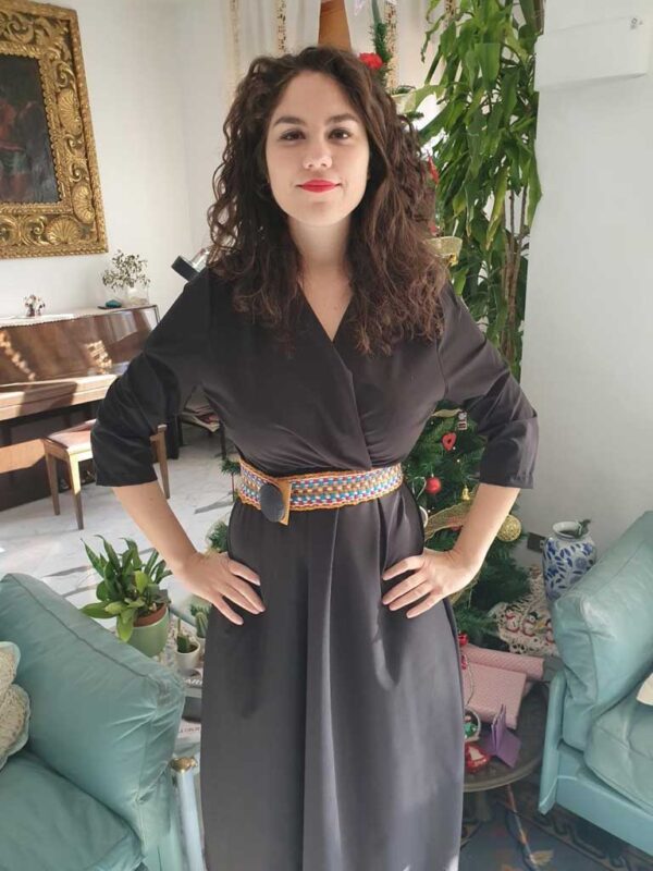 Cintura etnica con chiusura in pelle - immagine 2