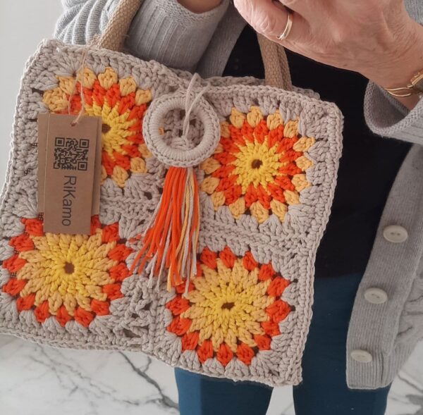Borsa uncinetto e juta Granny